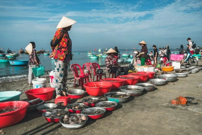 Kinh nghiệm đi chợ hải sản Mũi Né 2024 14 cho lang chai mui ne vivubinhthuan Vi Vu Bình Thuận